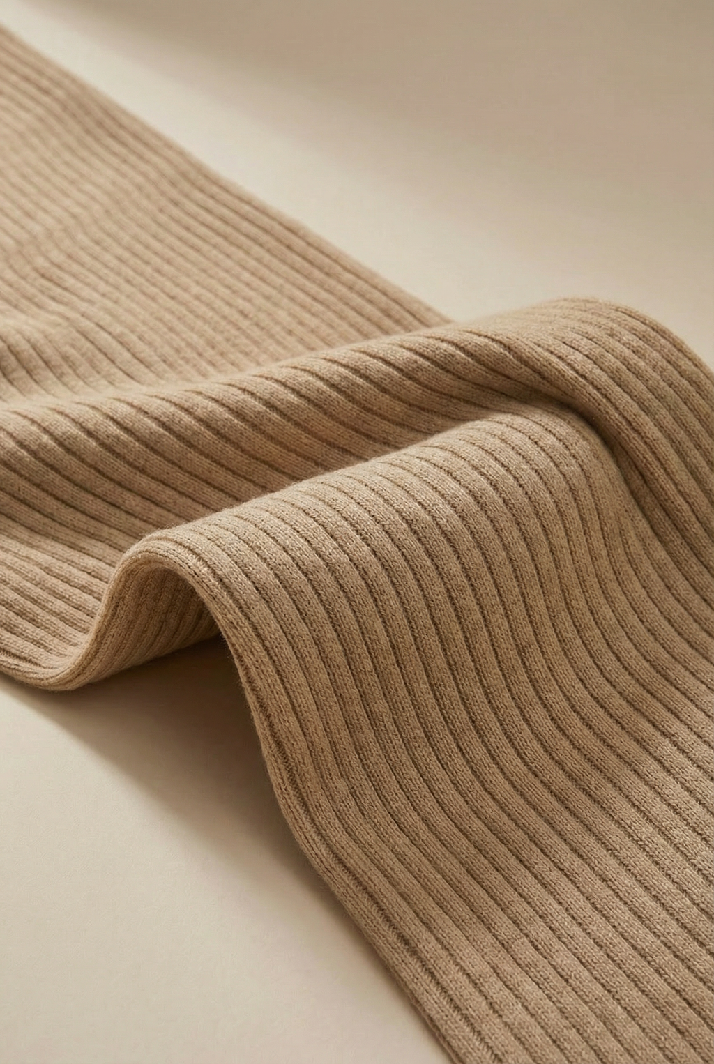 PREMIUM BEIGE RIBBED FLARED