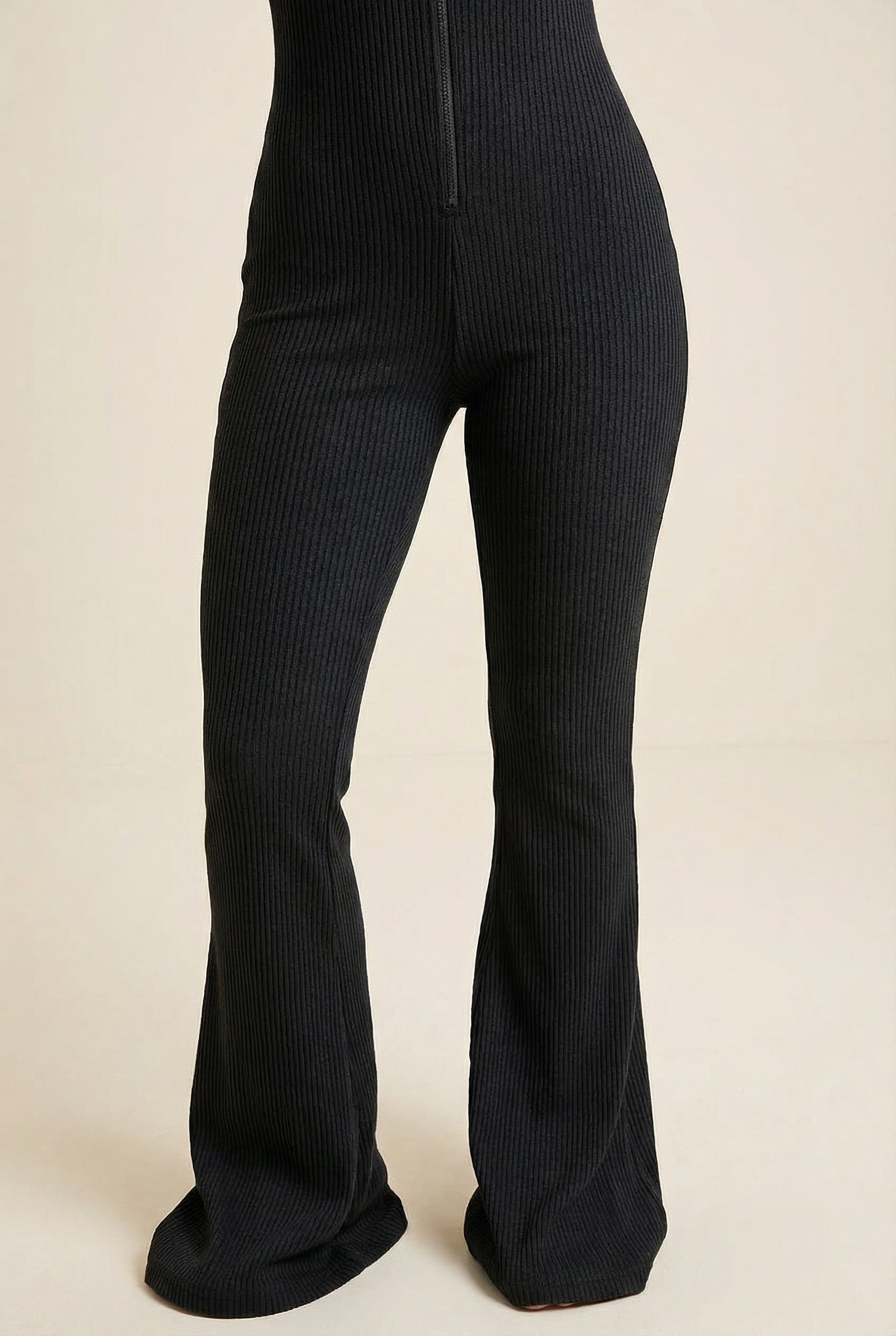 LIMITED RIBBED FLARED JUMPSUIT